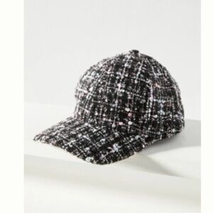 Anthropologie Tweed Baseball Cap